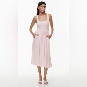 Wilfred market midi dress Women’s Size Large Pink Pockets